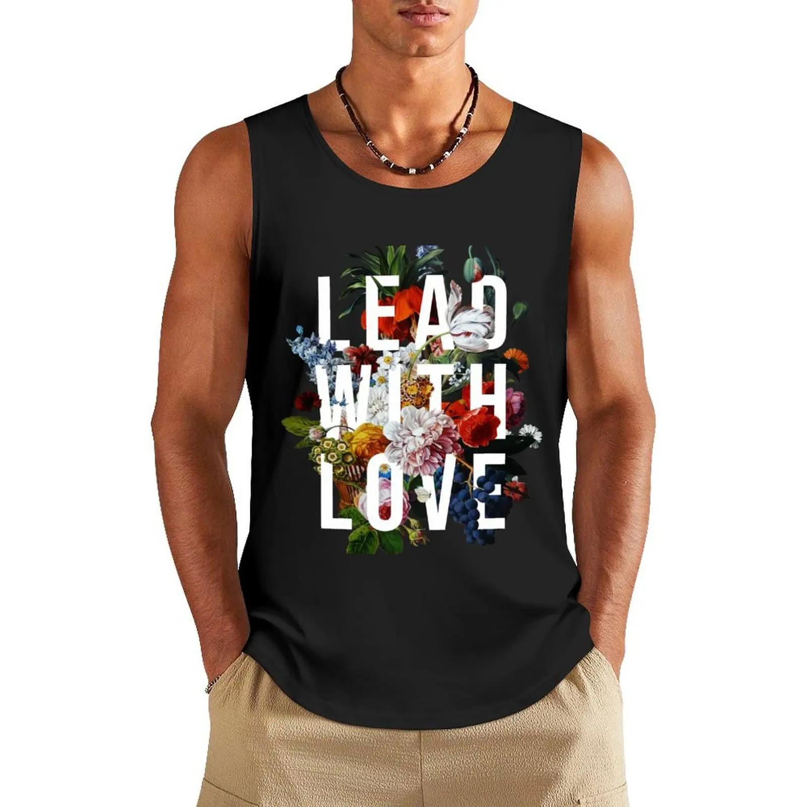 

Floral Love Tank Top summer clothes for men sleeveless vests