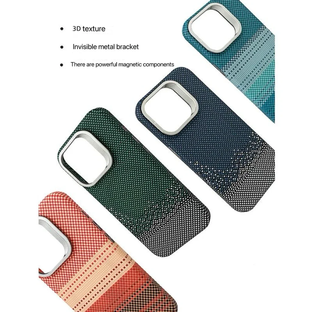 Ypm لـ Magsafe المغناطيسي اللاسلكي تهمة الإغاثة ألياف الكربون نمط الحال بالنسبة آيفون 13 14 15 16 برو ماكس حامل سبيكة لين غطاء