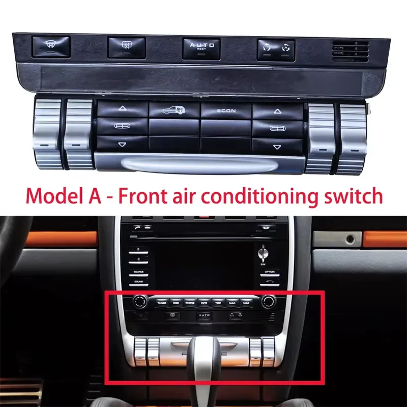 For Porsche Cayenne 955 957 2003-2009 Front Rear AC Control Panel Switch with AUTO Function Climate Control Module