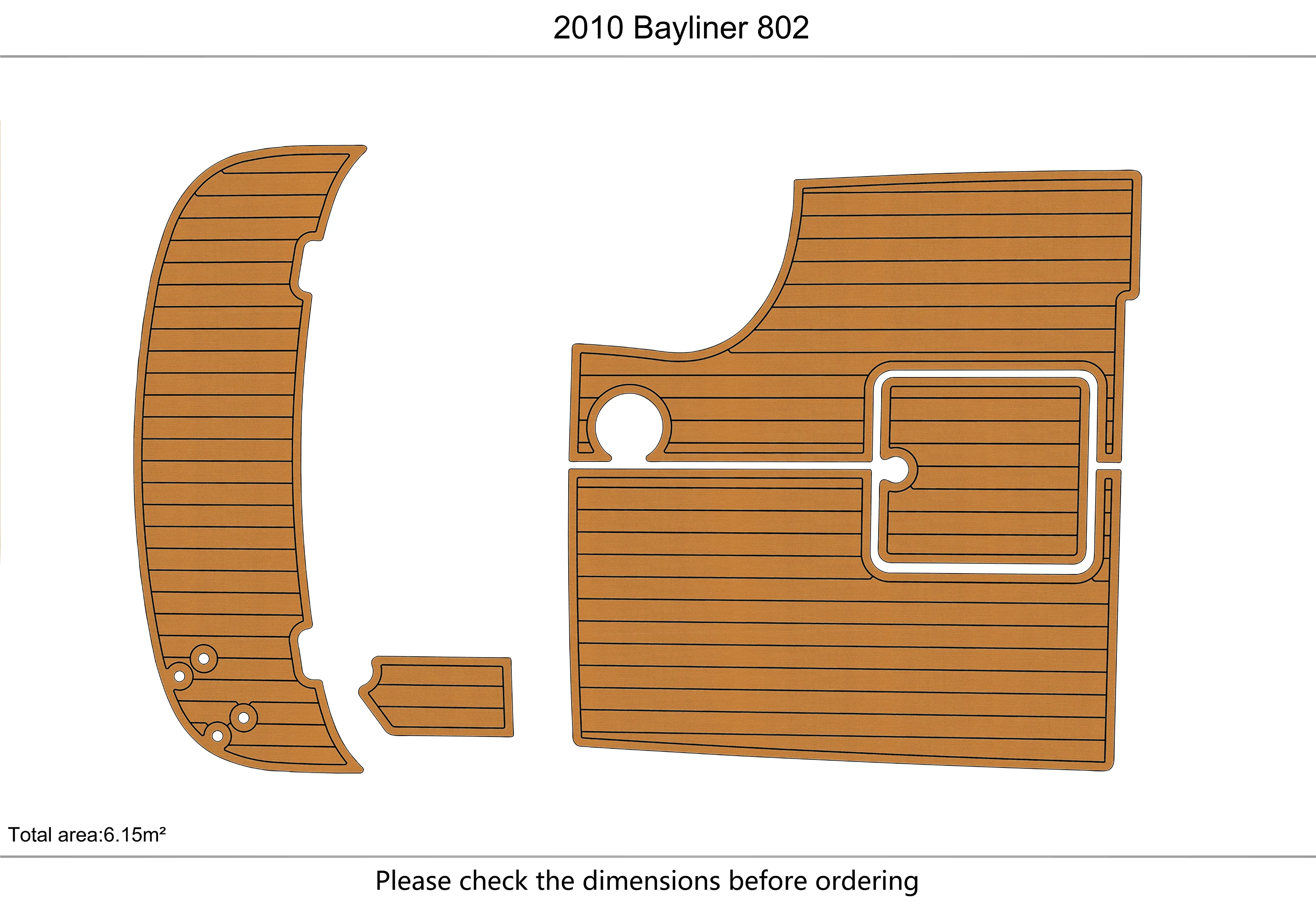 Eva foam Fuax teak seadek marine floor For 2010 Bayliner 802 Cockpit Swim platform 1/4