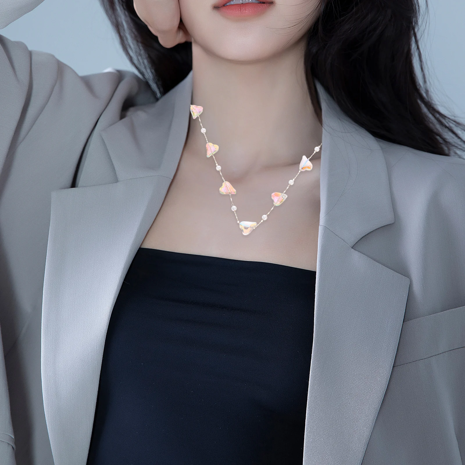 

Colorful Pearl Chains Bead Garland for Parties Imitation Pearls Stainless Steel Clear Crystal