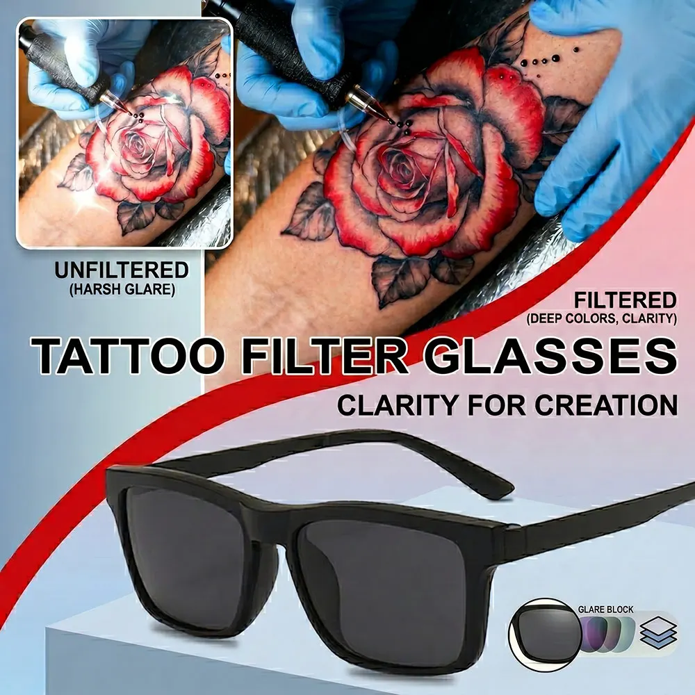 Magnetic Polarized Tattoo Glasses Magnetic Clip-on Anti-glare Reduce Reflection Lightweight Eyeglasses for Tattoo Artist