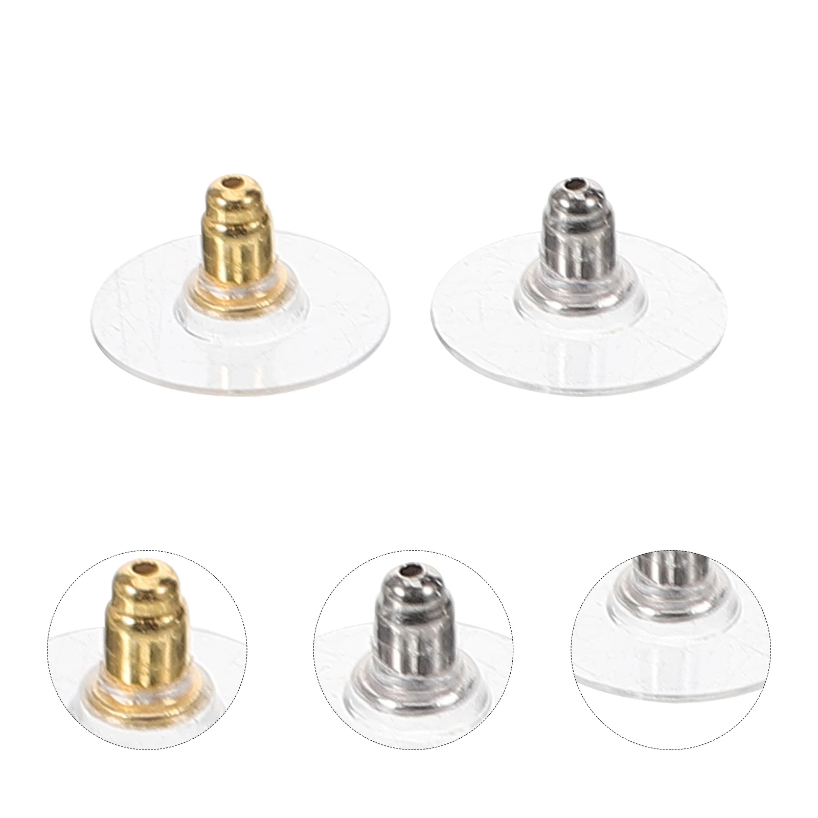 

3 Pairs S925 Silver Ear Plugs Earring Backs Stopper Silicone Gel Stud Accessories Jewelry Supplies Durable Lightweight