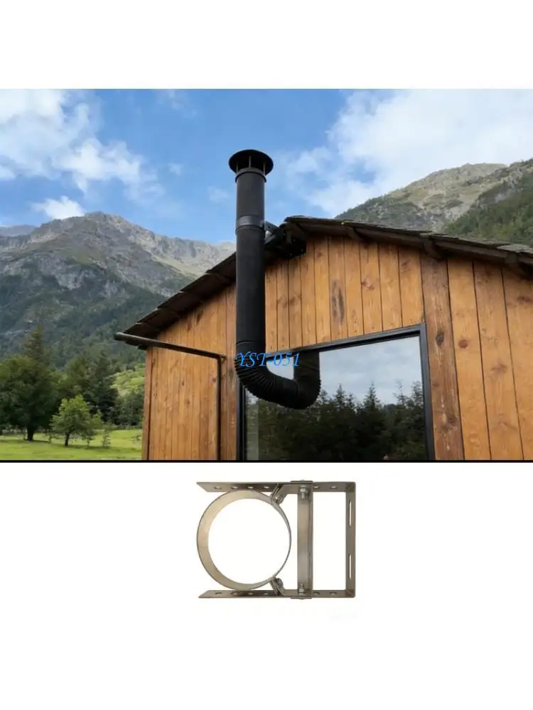 E15A Strong Metal Flue Pipe Wall Attachment 1.8MM Thick Small Design For Firm Installation Assistance