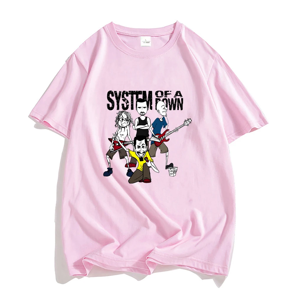 System of A Down Shirts Summer 100% Cotton Tshirt Retro Heavy Mental T-shirt Aesthetic Clothes Creative Design Graphic T Shirt