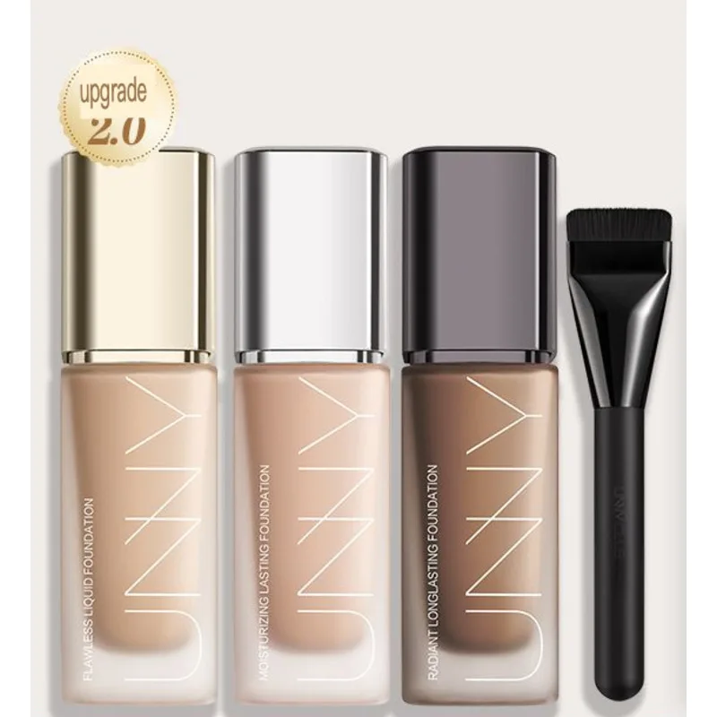 UNNY Upgrade 2.0 Liquid Foundation for Mixed Skin Oil Control Long-lasting Makeup Retention Hard to Take off And Brighten Dry Oi