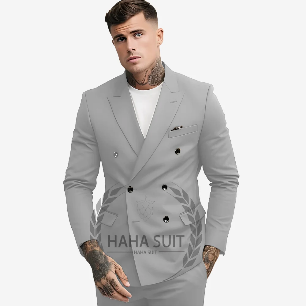 Terno com 2 peças para homens, roupas para noivo, melhor jantar, smoking de noivado, roupas de casamento, moda