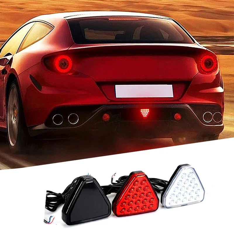 

19LED Brake Signal Light F1 Triangle Style Sport Car Rear Third Brake Lights Auto Tail Warning Lamp Universal 12V For JDM BBA