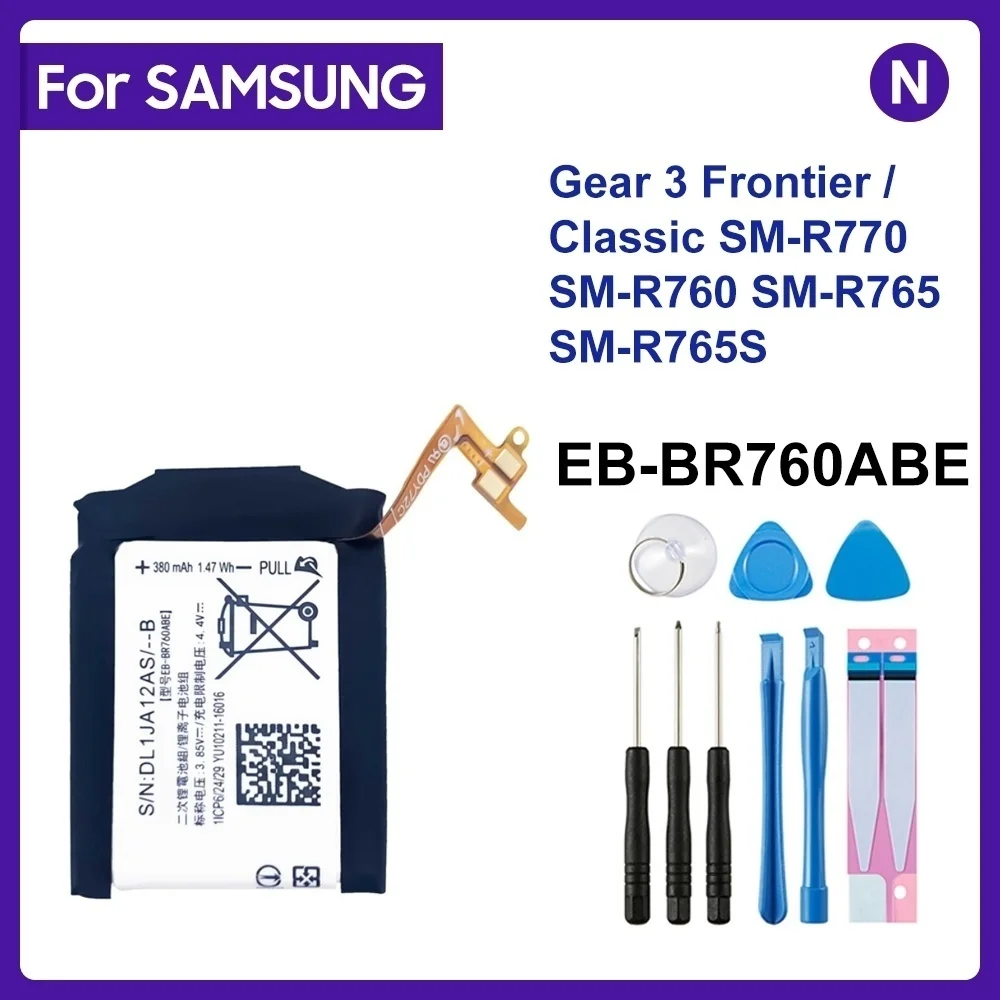 Für Samsung Ersatzakku EB-BR760ABE Für Samsung Gear S3 Frontier / Classic SM-R760 SM-R765 SM-R770 Authentisch 380 mAh