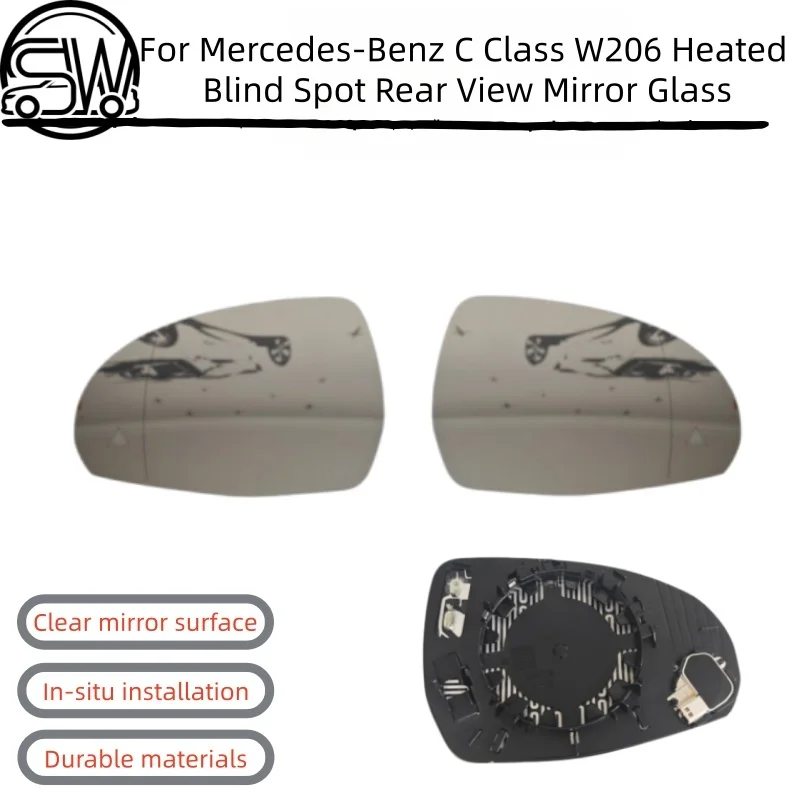For Mercedes-Benz C Class W206 GLC W254 Heated Blind Spot Rear View Mirror Glass