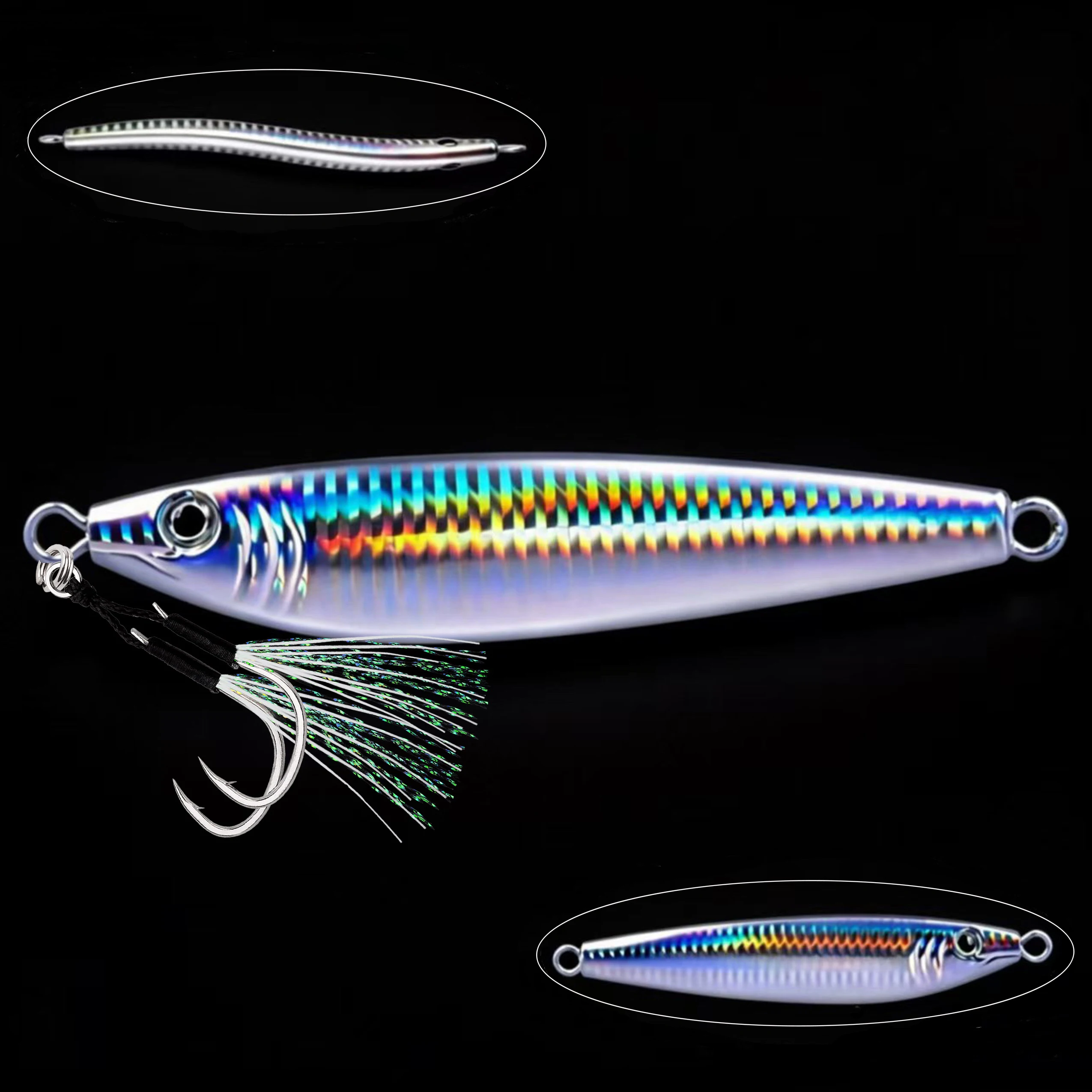 Señuelo de pesca de mar profundo, ojo 3D, 60-250g, pesca en barco para caballa a la deriva, cebo de fundición de largo alcance, cebo de Metal que se hunde, 1 ud.