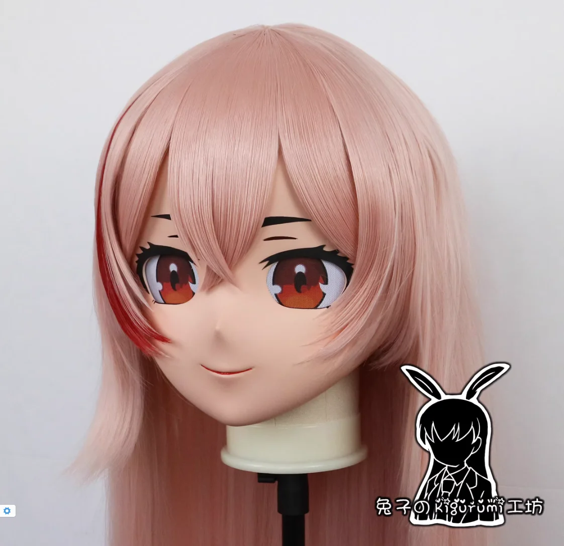 (RB28026) Personalizza la testa piena di qualità fatta a mano per donna/ragazza in resina giapponese personaggio dei cartoni animati Kig Cosplay Kigurumi maschera