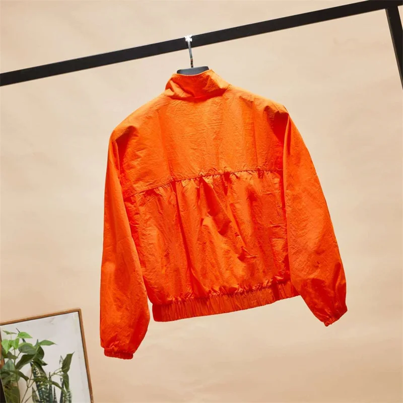 Korean Female Long Sleeved Sunscreen Jacket Summer Women Leisure Sports Jacket Coat Solid Thin Ladies Outwear Sunscreen Clothing
