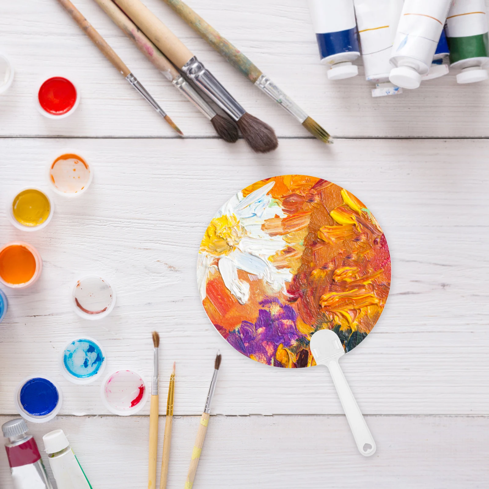 

12Pcs Transparent DIY Fans Blank Graffiti Fans for Hand Painting Home Decoration Cosplay Performance DIY Hand Fan