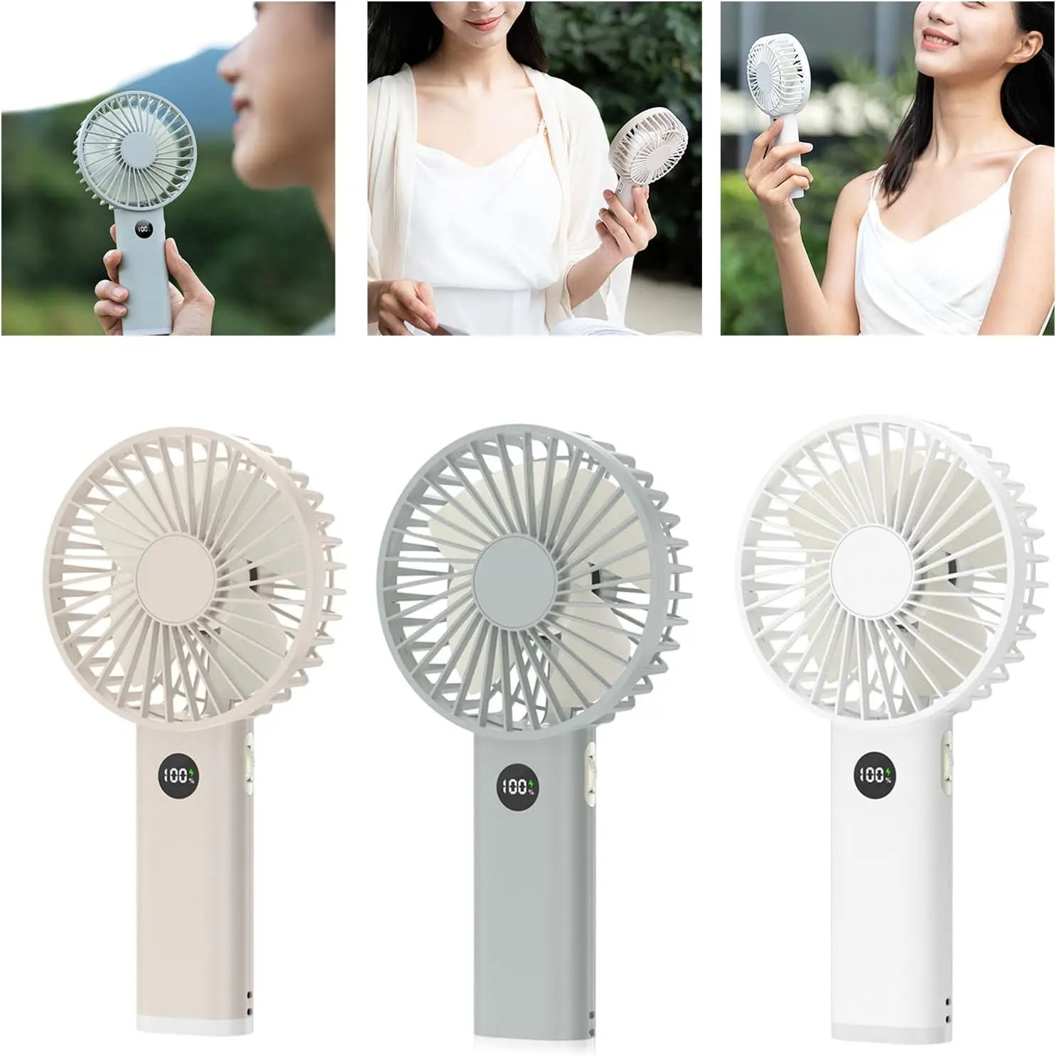 مروحة تبريد هادئة، مراوح محمولة قوية مع شاشة عرض لمكتب غرفة النوم والاستخدام الخارجي