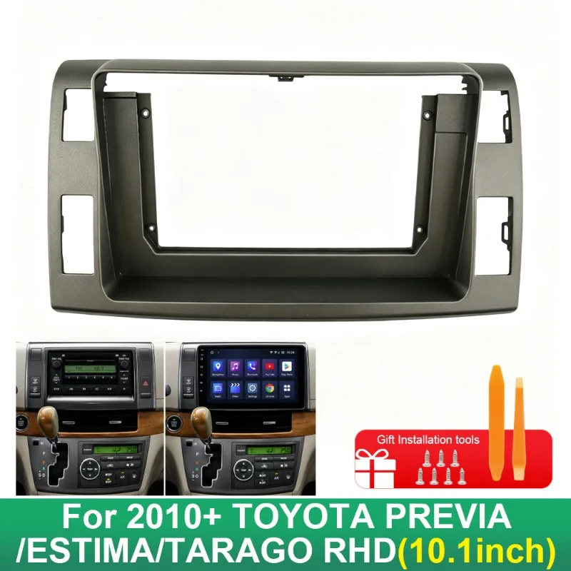 10.1 Inch Car Radio Fascia Frame For Toyota Previa Estima Tarago 2010+ RHD Android Stereo Dashboard Panel Trim Kit