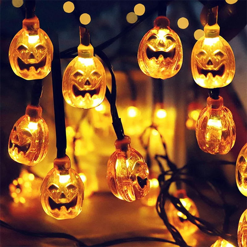 10led string lights for halloween decoração, abóbora, aranha, morcego, crânio, crânio, diy, horror, fontes do partido em casa