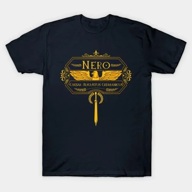 Roman Emperor - Nero. Roman Legion Eagle, Laurel and Gladius T-Shirt 100% Cotton O-Neck Summer Short Sleeve Casual Mens T-shirt