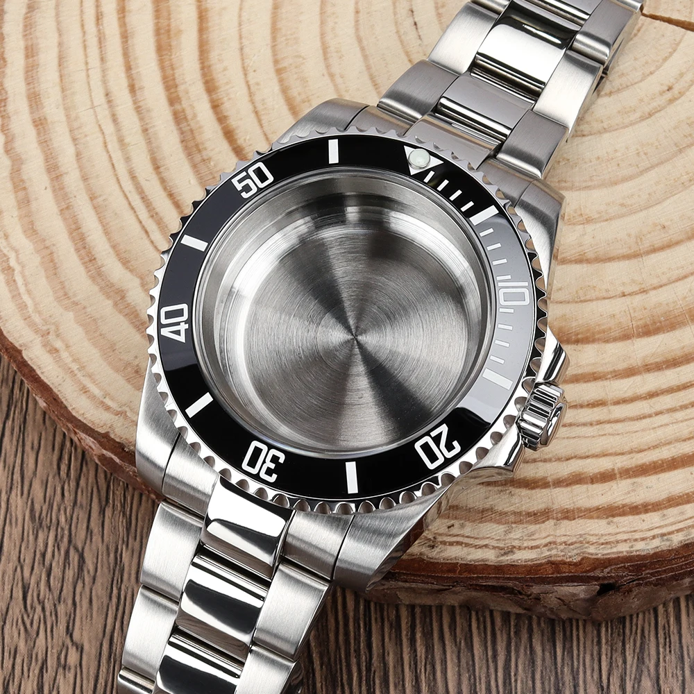 

40mm Watch Case 20ATM Sapphire for Seiko NH35 NH34 NH70 8215 ETA2824 Oyster Bracelet With Glide Lock Clasp GMT cases Submariner