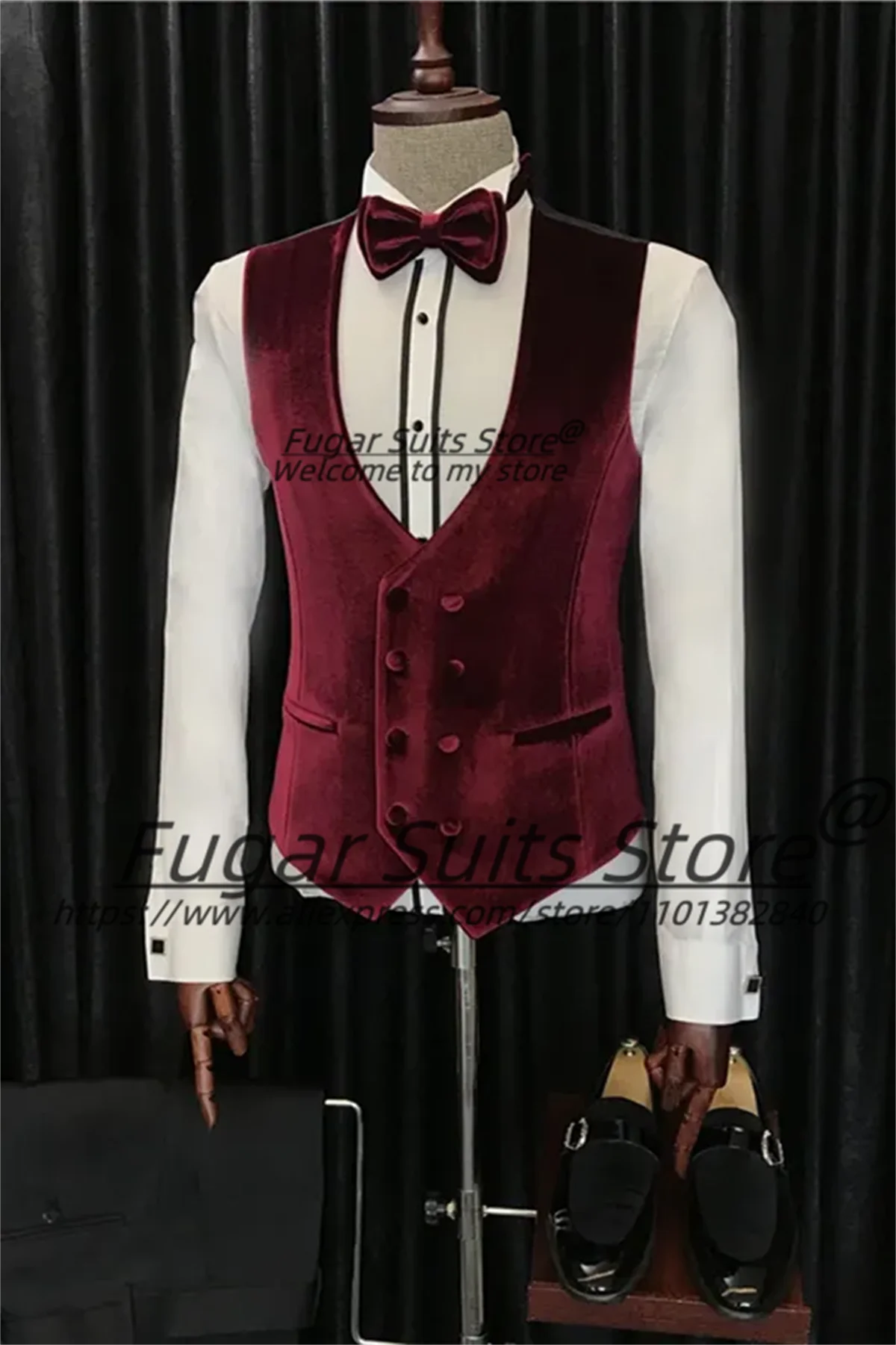 Elegant White Groom Wedding Tuxedos Customized Slim Fit Velvet Shawl Lapel Men Suits 3 Pieces Sets Male Prom Blazers Ropa Hombre