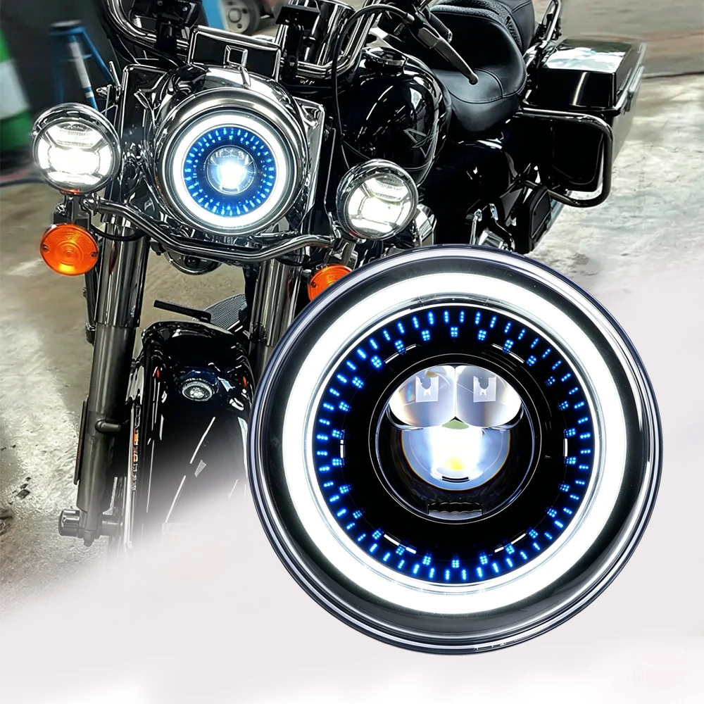 

Motorcycle 7 Inch Round LED Headlight For Harley Yamaha For Honda SUZUKI For Jeep Wrangler JK Ford 12v 7'' Headlight Accessories