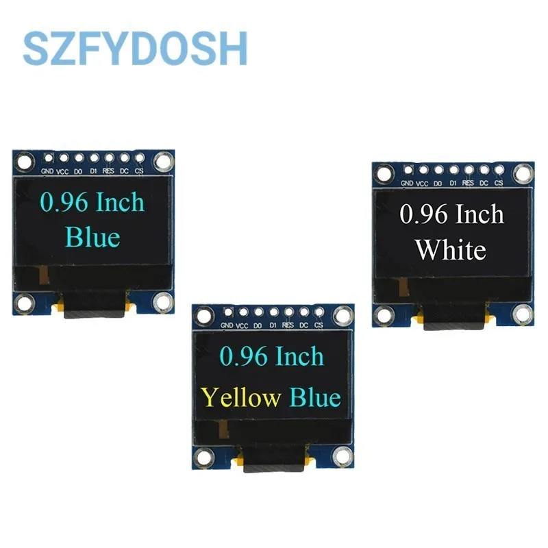 0,96 дюймовый серийный 7-контактный OLED-модуль IIC SPI с белым/синим/желтым OLED-дисплеем SSD1306 12864 плата с ЖК-экраном для Arduino