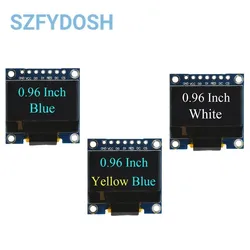 0,96 дюймовый серийный 7-контактный OLED-модуль IIC SPI с белым/синим/желтым OLED-дисплеем SSD1306 12864 плата с ЖК-экраном для Arduino