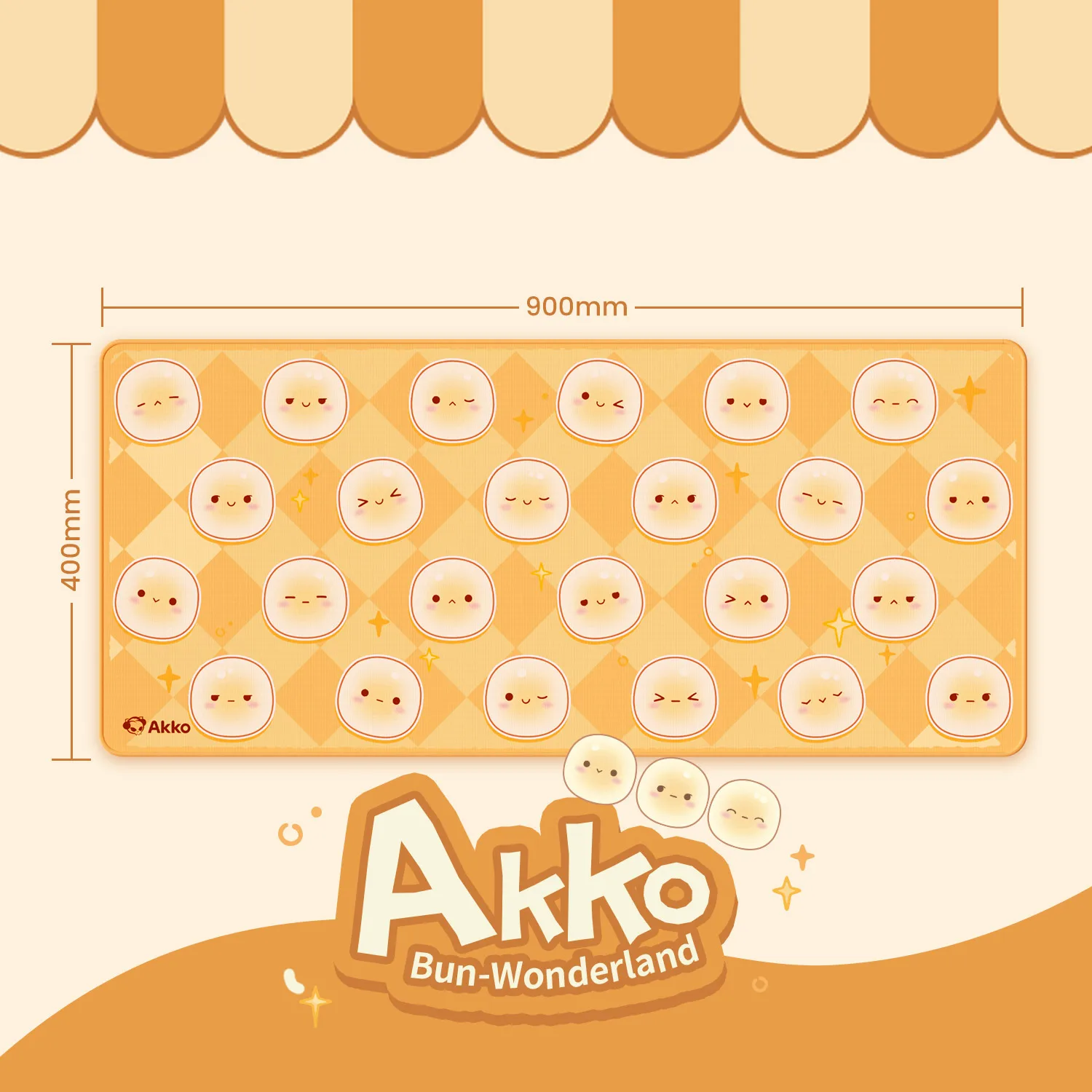 Akko Bun-Wonderland Mouse Pad Large Size 900x400 Rubber Mousepad Desk Pad Gamer Computer Accessories Thick Seam Edge for Gaming