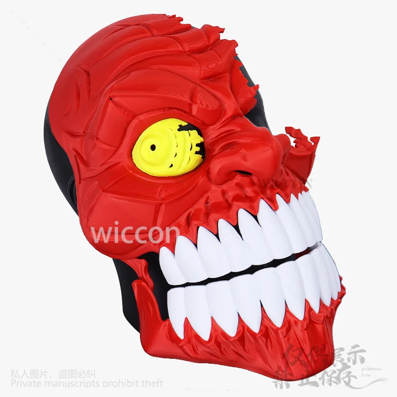 Anime Dandadan Turbo Granny Cosplay Costume 3D Printing Base Red Horror Mask Hard Plastic For Halloween Christmas