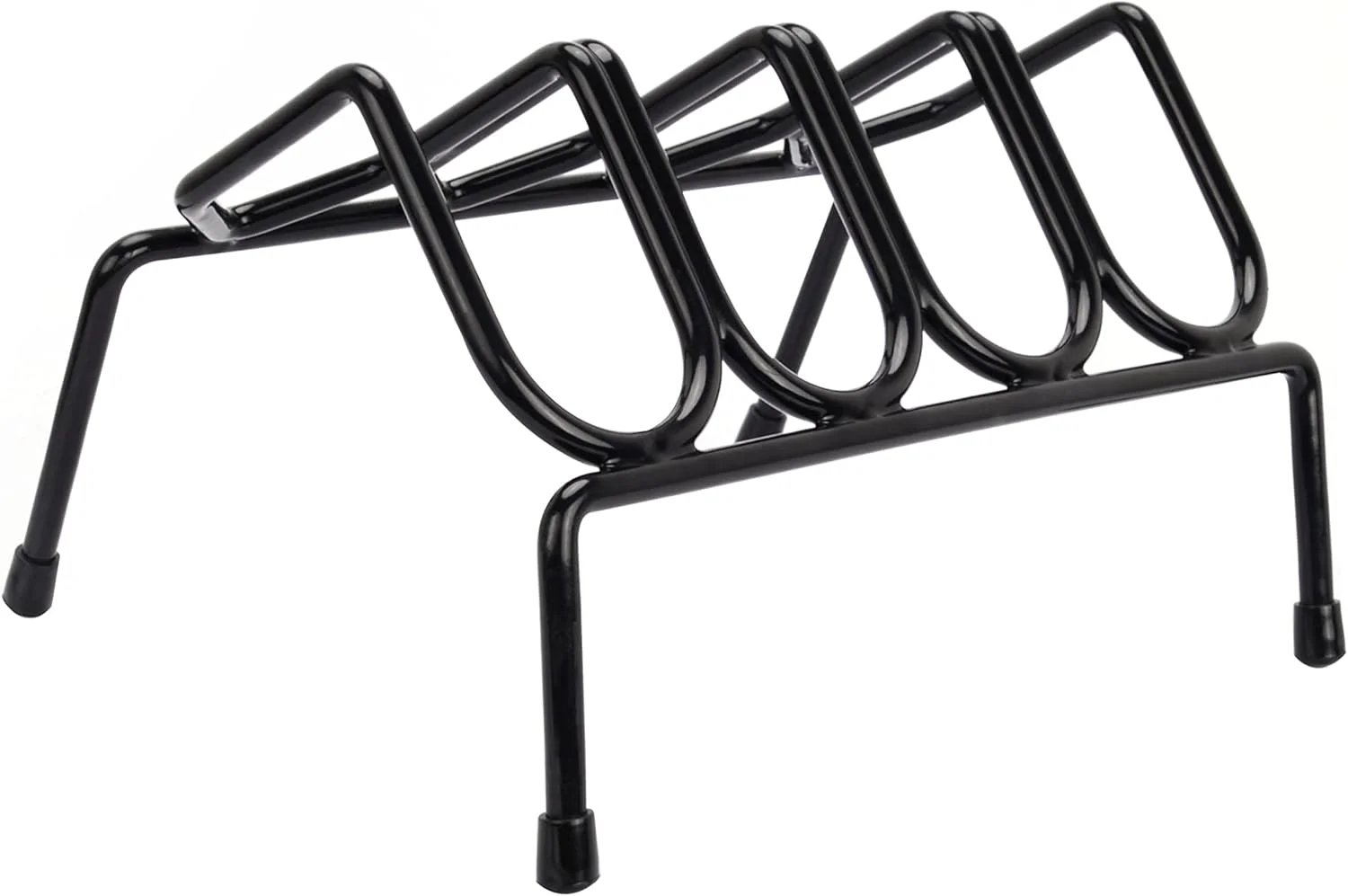The pistol rack with a vinyl coating is used for organization, storage, and safety in gun rooms