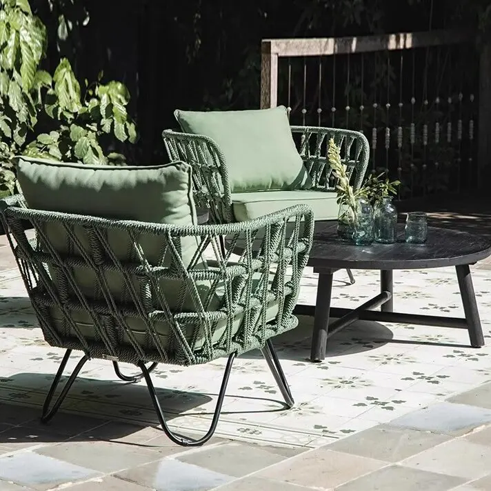 Outdoor touw weven high-end bankcombinatie hotel homestay waterdicht en zonnebrandcrème villa outdoor rotan weven binnenplaats