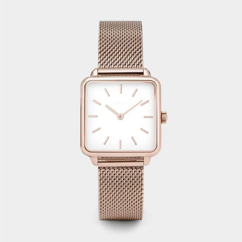 Couple Unisex Watch for Men Women Quartz Watches Ladies Simple Minimalist Reloj Male Clock Unusual Square Dial Shaped Wristwatch