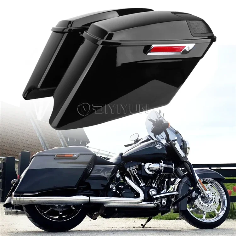 Side Box Case Hard Bag Motorbike Motorcycle Saddle Bags Saddlebags for Harley Softail Touring Road King Street 97-13/14-20