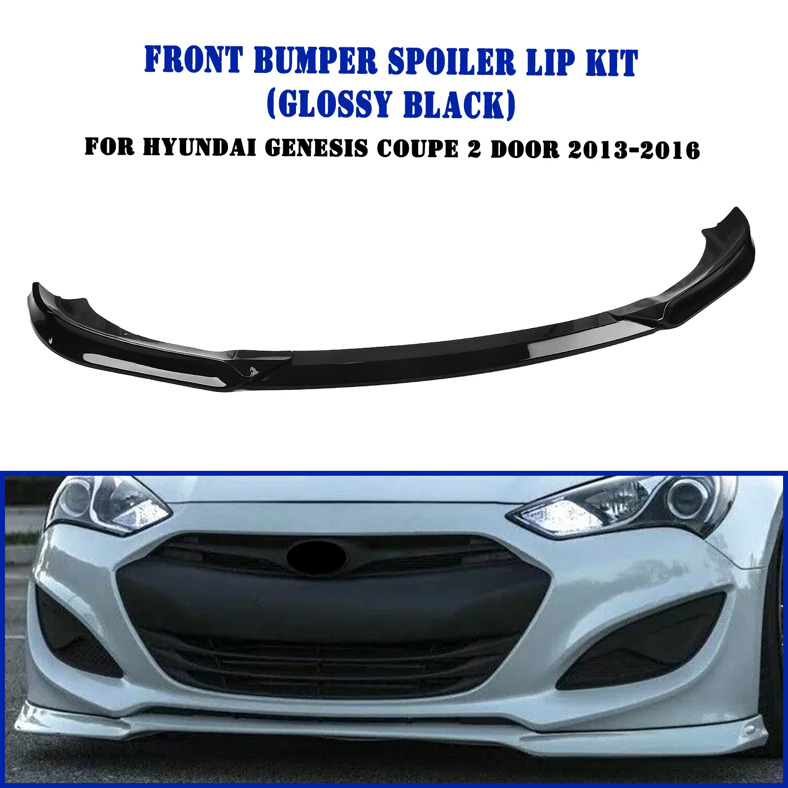 

Front Bumper Spoiler Lip Lower Splitter Canards Chin Blade Plate Board Trim Kit For Hyundai Genesis Coupe 2 Door 2013-2016