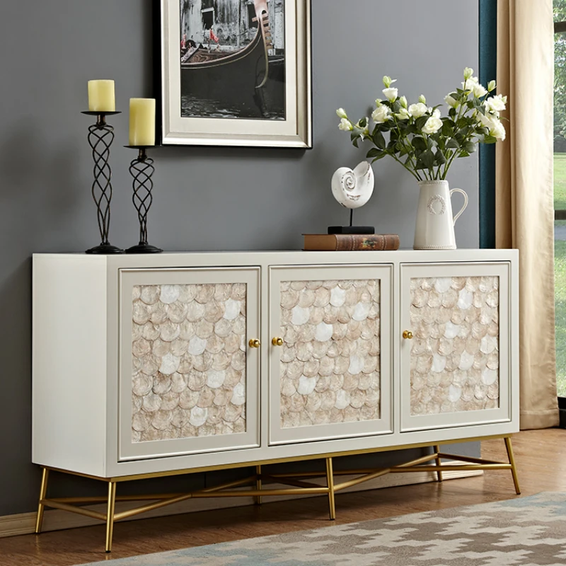 

Light Luxury Dining Side Cabinet Modern Locker Solid Wood Entrance Cabinet Storage Shell Armoires De Salon Home Furniture