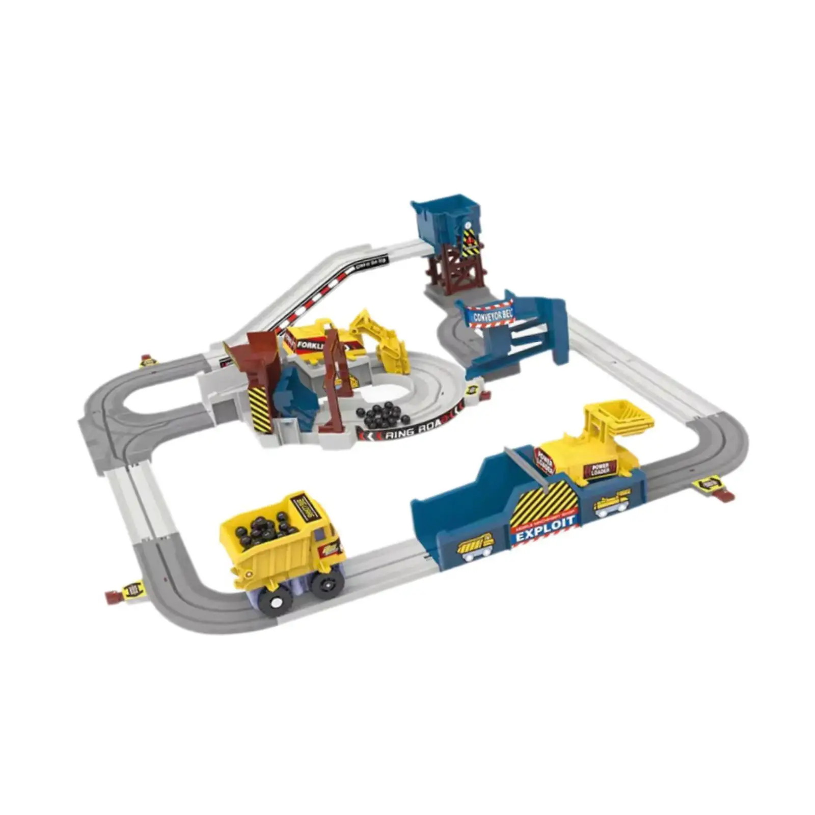 Adventure Track Engineering Toy Set for Kids Electric Quarry Train Race Track Construction Playset Educational Gift