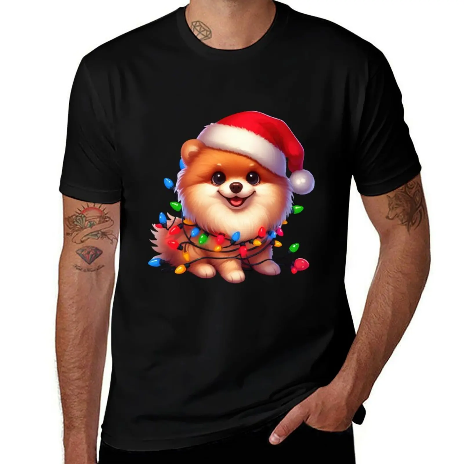 Pomeranian Dog Christmas T-Shirt g man t shirts for men T-Shirt
