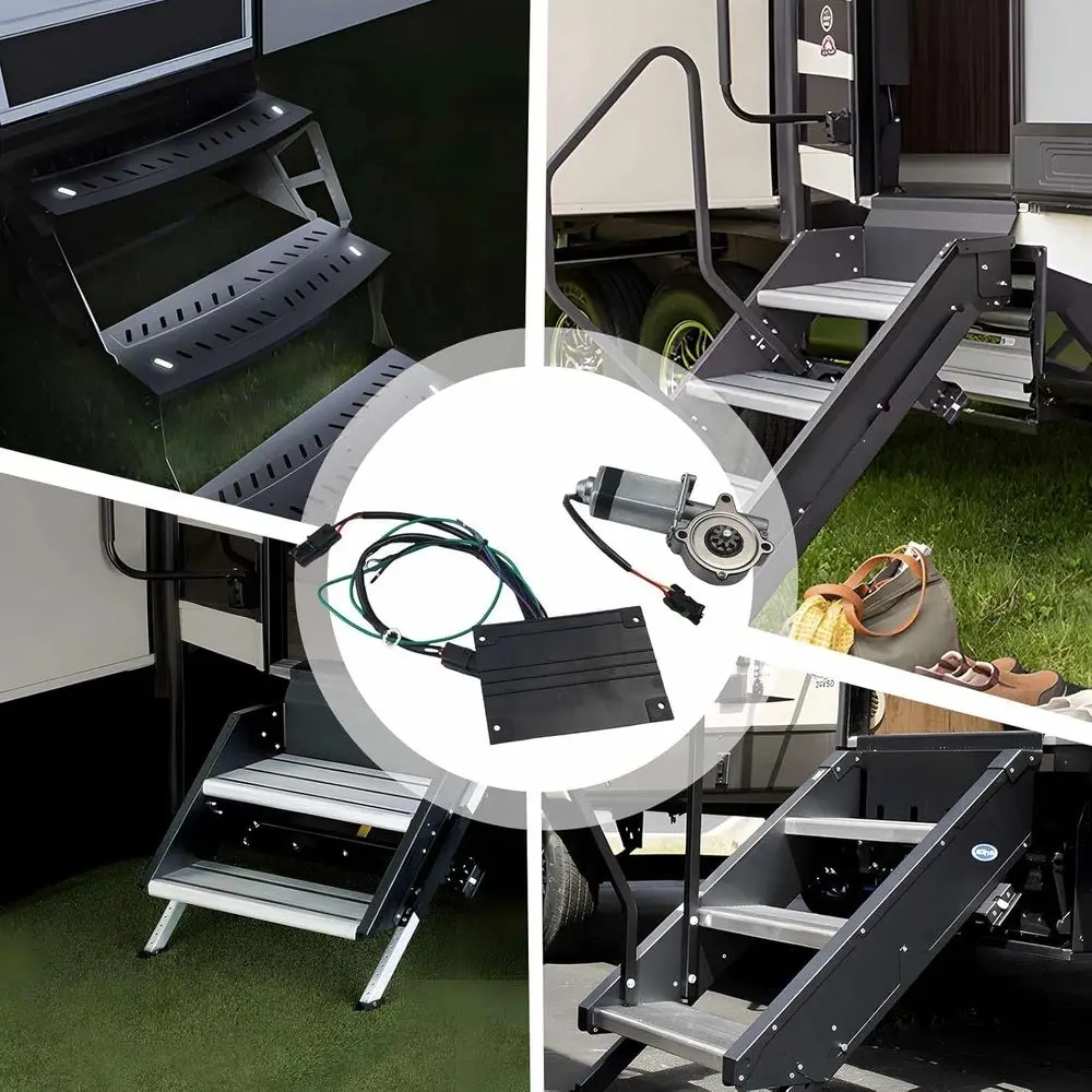 301702 وحدة التحكم في خطوة دخول RV ومجموعة محرك خطوة دخول RV 300-1406 مناسبة للمنزل المتنقل RV ومركبات النقل، لـ St #4