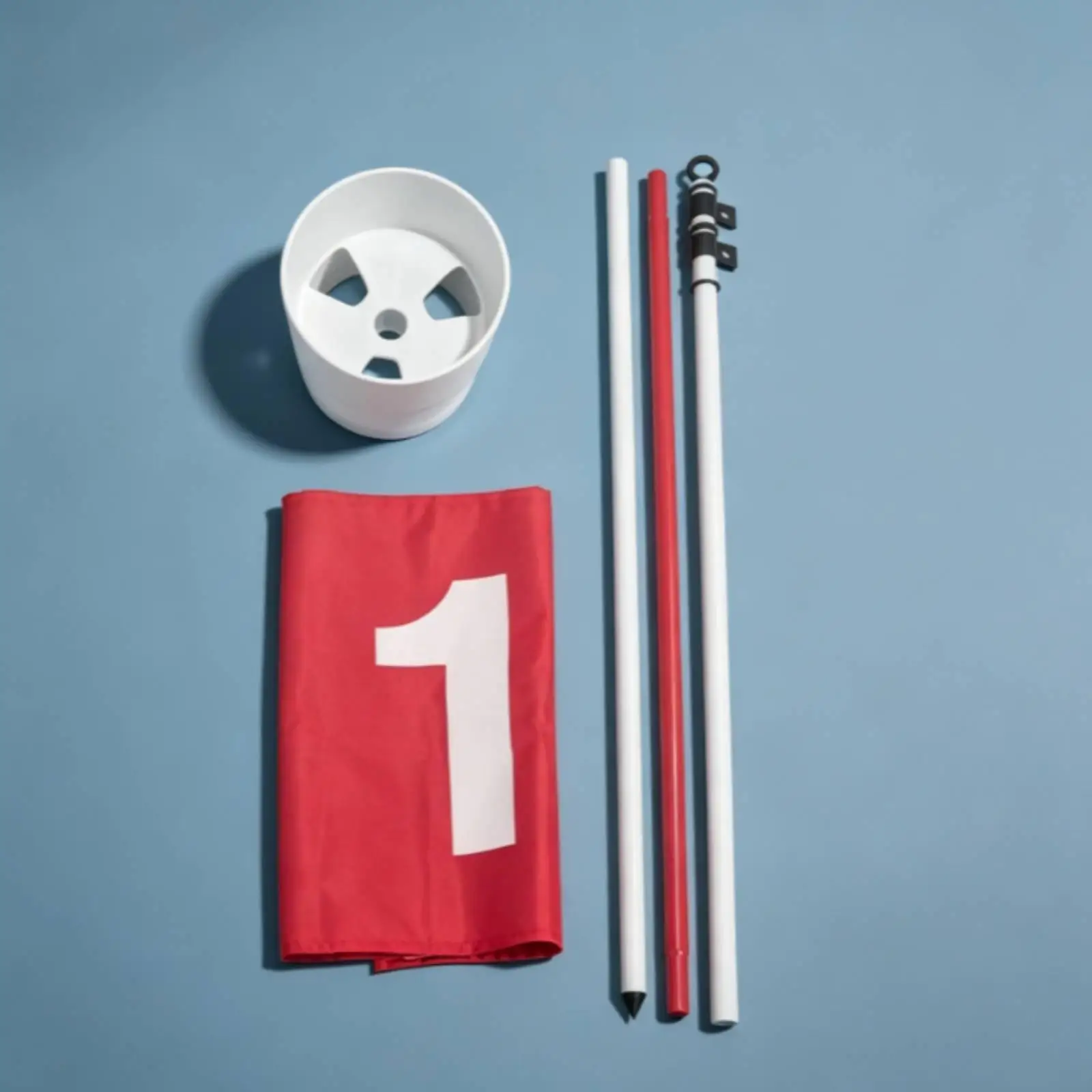 Golf Flag Pole Three Section Iron Target Flag Practice Equipment for Golf Training Net Putting Green Use