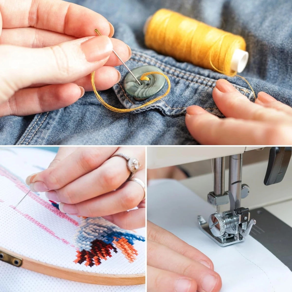 1 Set mit 6 Farben 402 Nähgarn-Set Polyester-Stickgarn-Kit 360M pro Spule für DIY-Bastelarbeiten und Haushaltsnähmaschinen-Zubehör – Detail 4