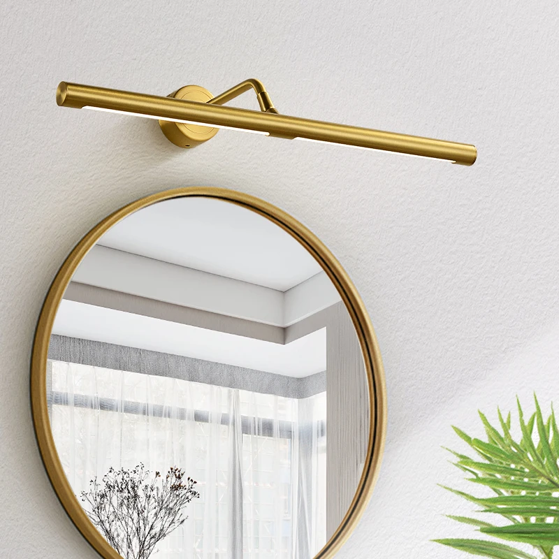 Brass mirror lamp bathroom sink lighting lamp brass wall lamp for living room bedroom bedside study wall cabinet lighting led