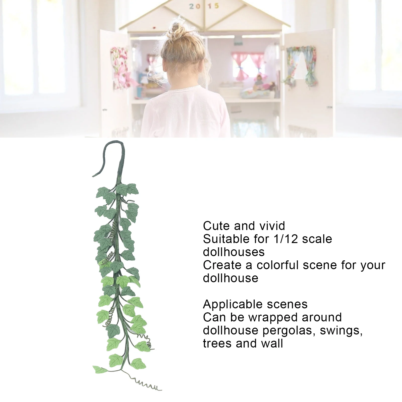 ZK20 1:12 Scale Dollhouse Vine Innovative Simulation Artificial Resin Miniature Hanging Vine for Dollhouse Accessories