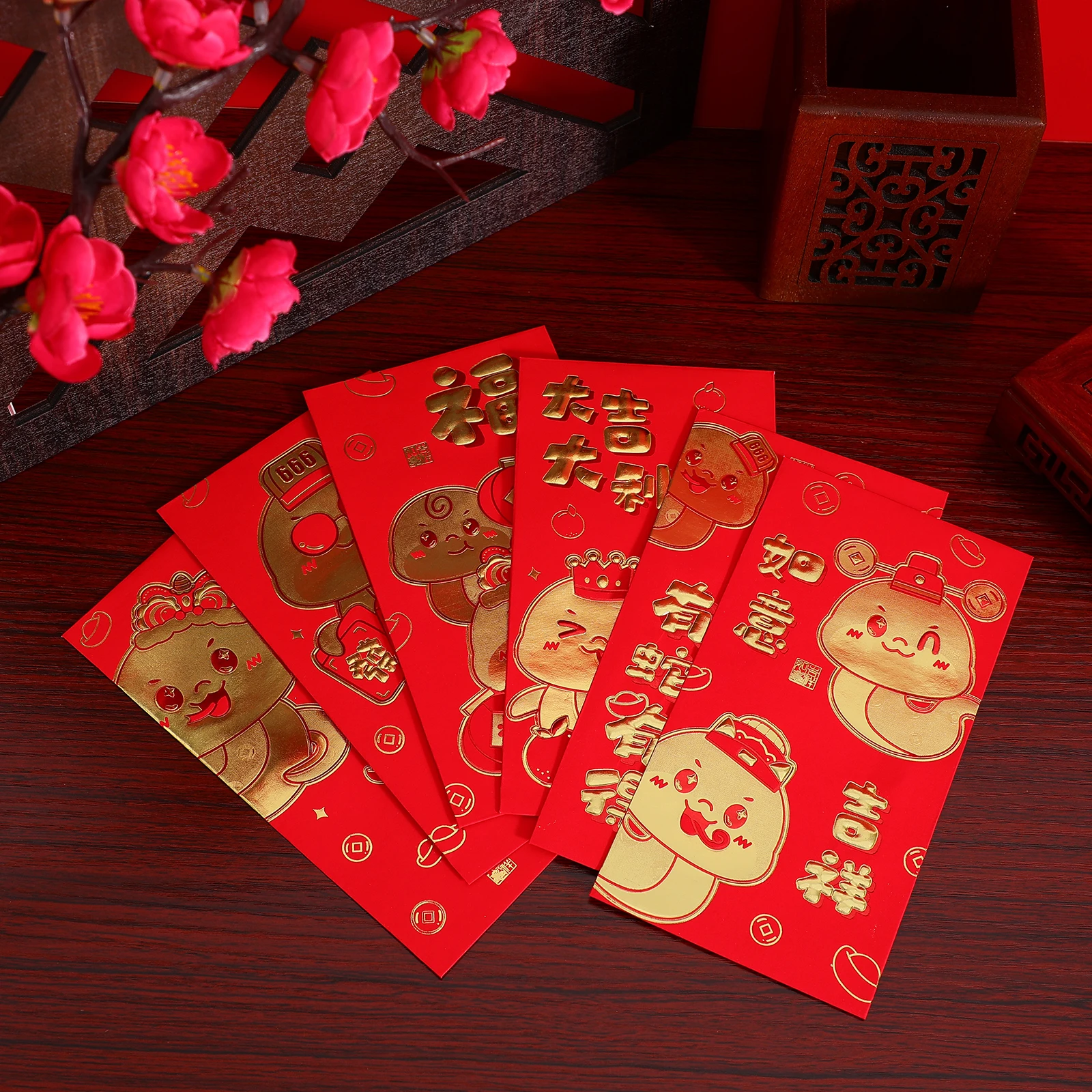 

36 pcs Cartoon Zodiac Red Chinese New Year Cute Money Envelopes Strong Paper Material for Birthday Wedding Festival of the