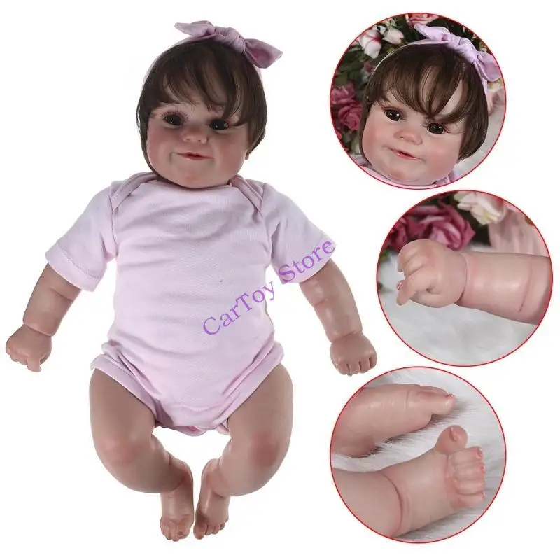 634f 50 20in renacido muñeca muñeca muñeca nutritiva muñeca realista cuerpo suave hecho a mano con ojos abiertos obsequios
