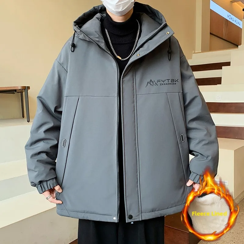 

Утепленная мужская куртка-парка с капюшоном из полиэстера для осени и зимы, молодежная, теплая, модная, брендовая, длинная модель
