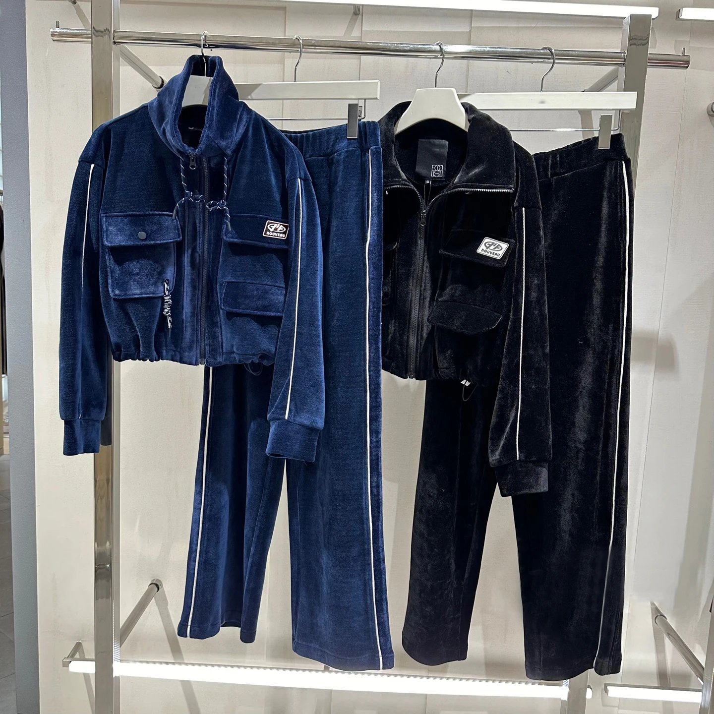 

Женский спортивный костюм Ele Velvet: укороченная куртка на молнии и брюки с цветными блоками, модная верхняя одежда для весны