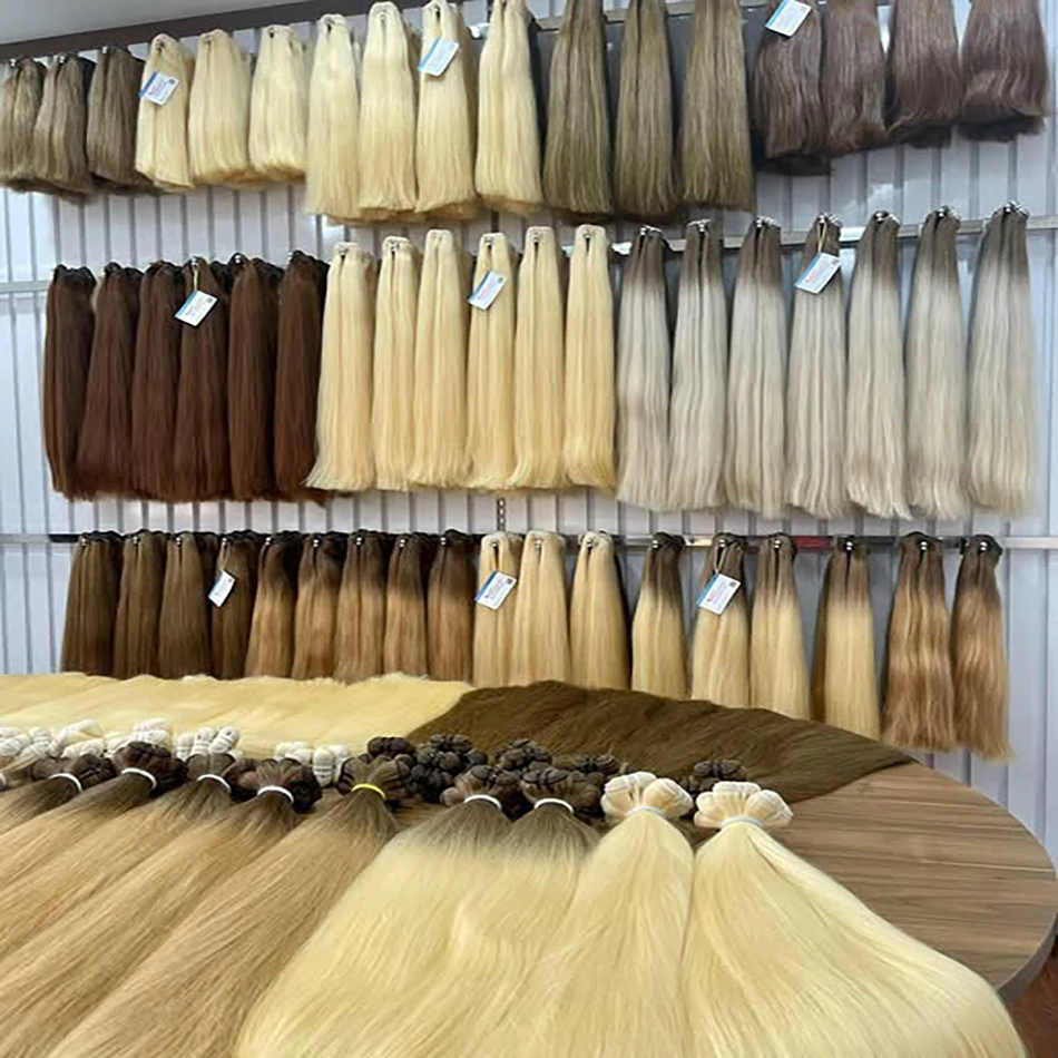 Shinehair Wholesale Straight Human Hair Bulk 100% Real Human Hair Extensions Highlight 16A Natural Black Hair Bundle Blonde 613