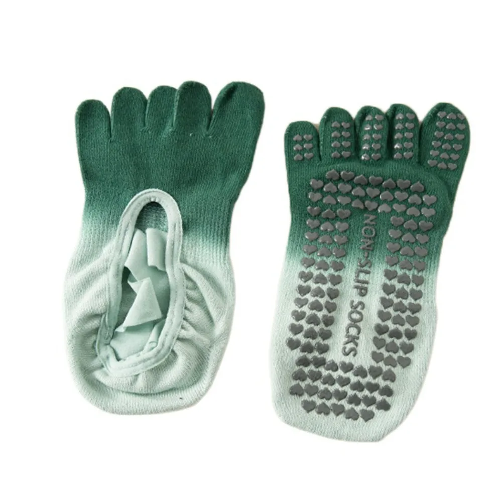 

1 пара профессиональных хлопковых носков для йоги с пятью пальцами, противоскользящие, с перекрестными ремешками, с раздельными пальцами