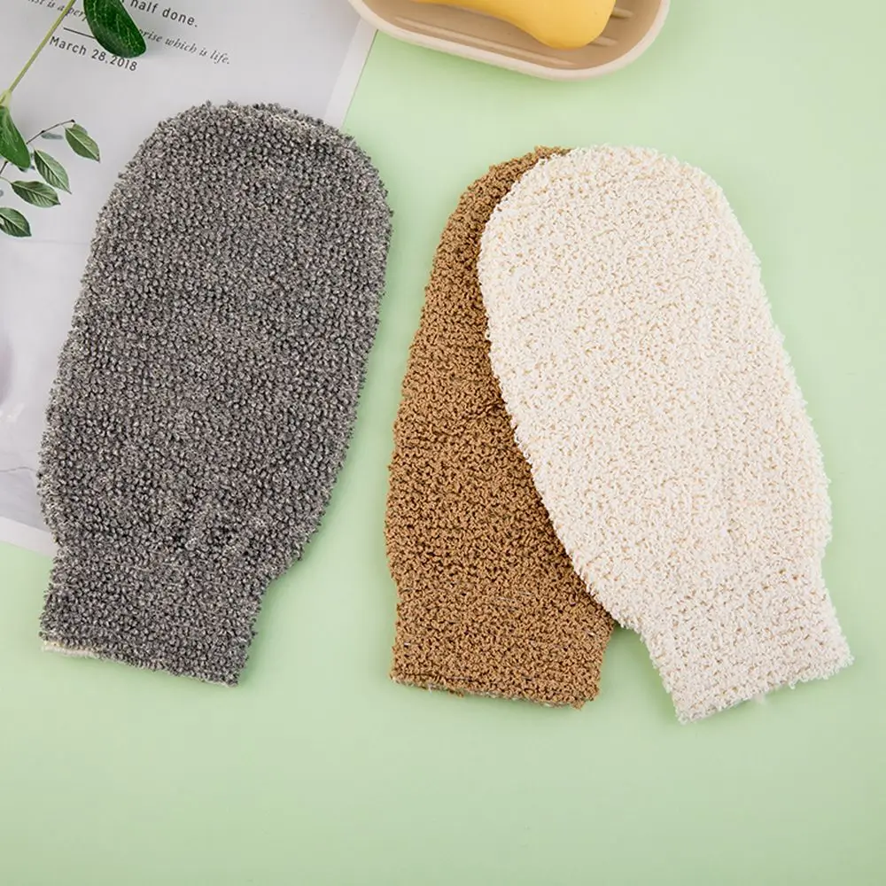 อุปกรณ์เสริม Bath Peeling Mitt ผ้าเช็ดตัวทําความสะอาด Exfoliating ถุงมือนิ้วมือผ้าเช็ดตัว Body Scrub ถุงมืออาบน้ําแปรง