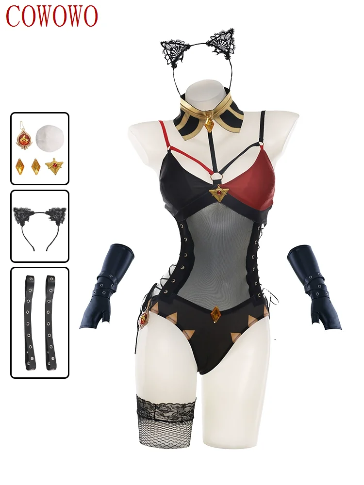 

Genshin Impact Strappy Bunny Girl Blazing Lion Dehya Woman Cosplay Costume Cos Game Anime Party Uniform Hallowen Play Role